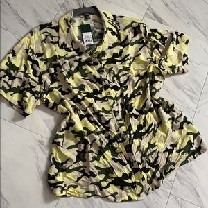 Short Sleeve Camo Button Down